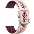 Universal 20mm Soft Hollowed-out Silicone Strap, pink/maroon