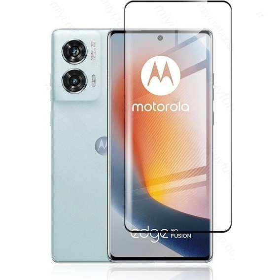 3D Tempered Glass for Motorola Edge 50 Fusion 5G, black frame