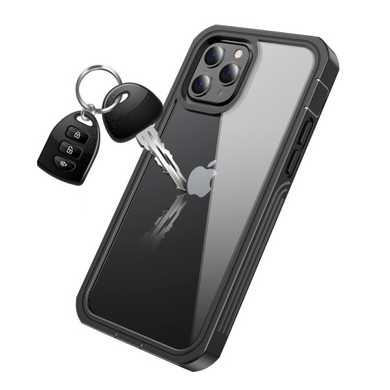 Case for iPhone 12/12 Pro, Shockproof, with film, black