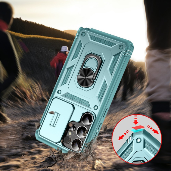 Case for Samsung Galaxy S25 Ultra, KickStand Camera Lens, blue