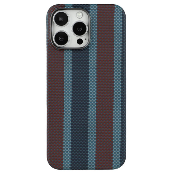Case for iPhone 16 Pro Max, Aramid Fiber Slim Case, for MagSafe, blue / red