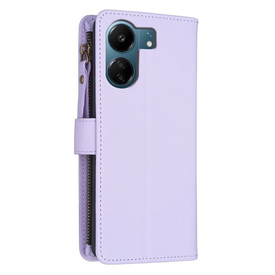 Flip case for Xiaomi Redmi 13C / Poco C65, Wallet Zipper Pocket, black