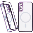 Magnetic Dual Glass MagSafe case for Samsung Galaxy S22, purple