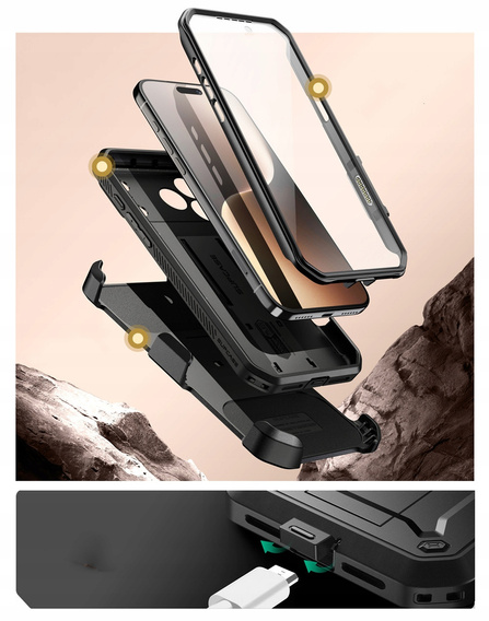 Supcase case for iPhone 17 Pro Max, Unicorn Beetle Pro, Black