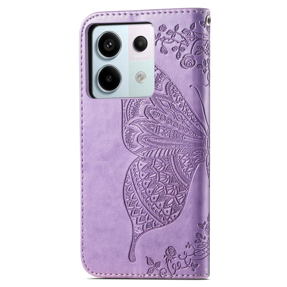 Flip case for Xiaomi Redmi Note 13 Pro 5G, Butterfly, purple