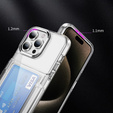 Case for iPhone 16 Pro, Card Holder Kickstand, transparent