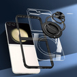 Case for Samsung Galaxy Z Flip7 FE / Z Flip6, Corners Dropproof, for MagSafe, transparent / black