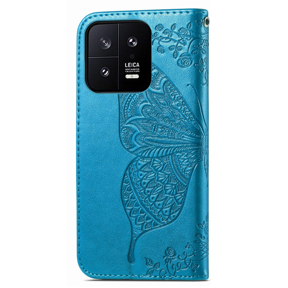 Flip case for Xiaomi 13, Butterfly, blue