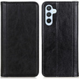 Case for Samsung Galaxy S24+ Plus, Wallet Litchi Leather, black