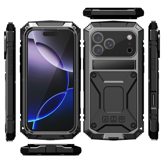 R-JUST case with stand and built-in glass for iPhone 17 Pro Max