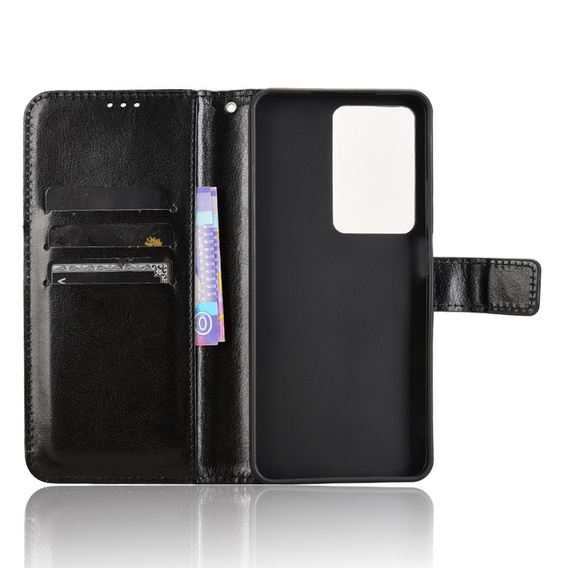 Flip case for Realme 14X / Realme C75, Crazy Horse Wallet, black