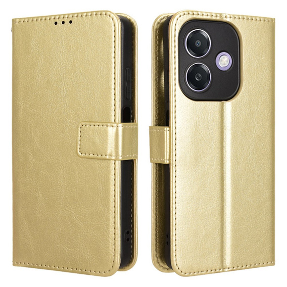 Flip case for Oppo A40 / Oppo A40m, Crazy Horse Wallet, gold