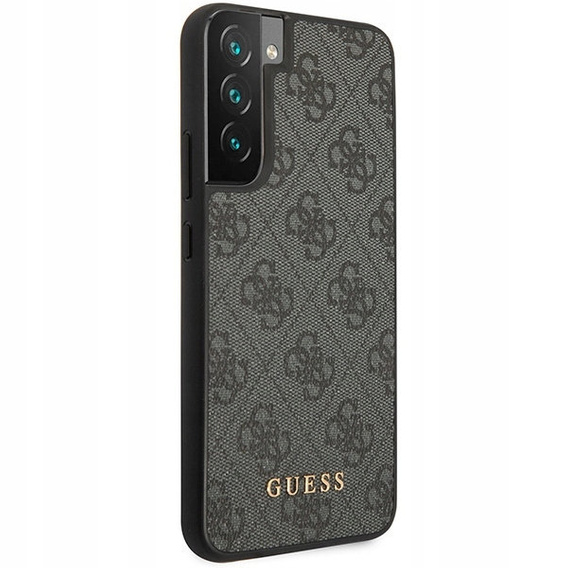 GUESS Case for Samsung Galaxy S23, 4G Metal Gold Logo, grey