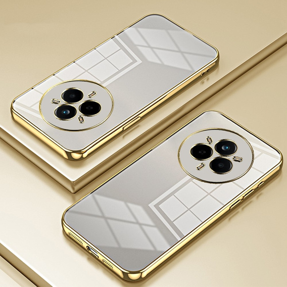 The case for Realme 14 Pro 5G, Electroplating Frame, transparent / gold