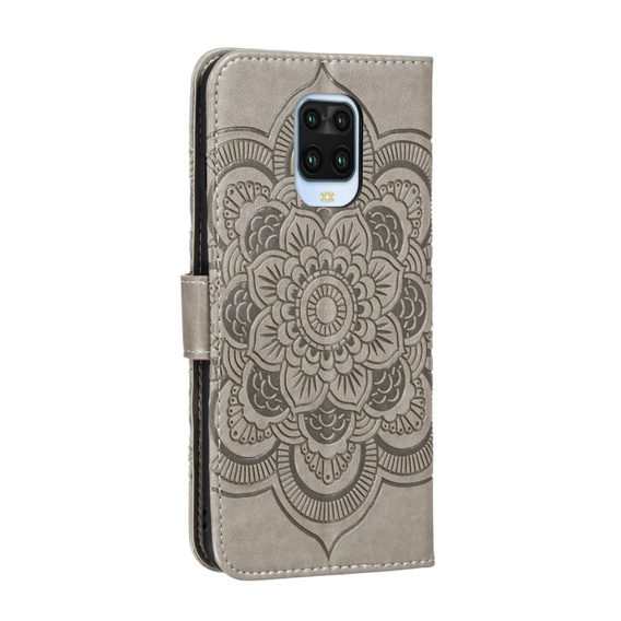 Flip case for Xiaomi Redmi Note 9s/ 9 Pro, Mandala Flower, grey