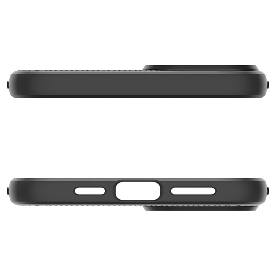 Spigen case for iPhone 15, Liquid Air, black + 9H Tempered Glass