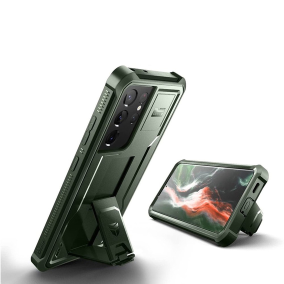 Armored case for Samsung Galaxy S21 Ultra, Dexnor Full Body, green