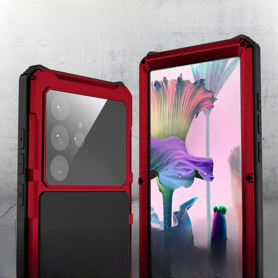 Case for Samsung Galaxy S23 Ultra, R-JUST, armoured, red