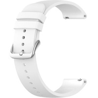 Silicone strap 20mm, White/Silver Buckle