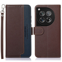 Flip case for OnePlus 12 5G, KHAZNEH RFID, brown / blue