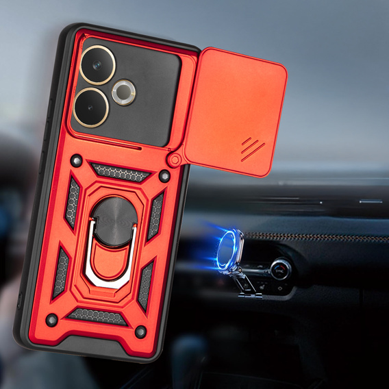Case for Oppo A5 Pro 5G, CamShield Slide, red