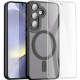 Case for Samsung Galaxy S22, for MagSafe, ERBORD Matt Case, black + Screen Glass