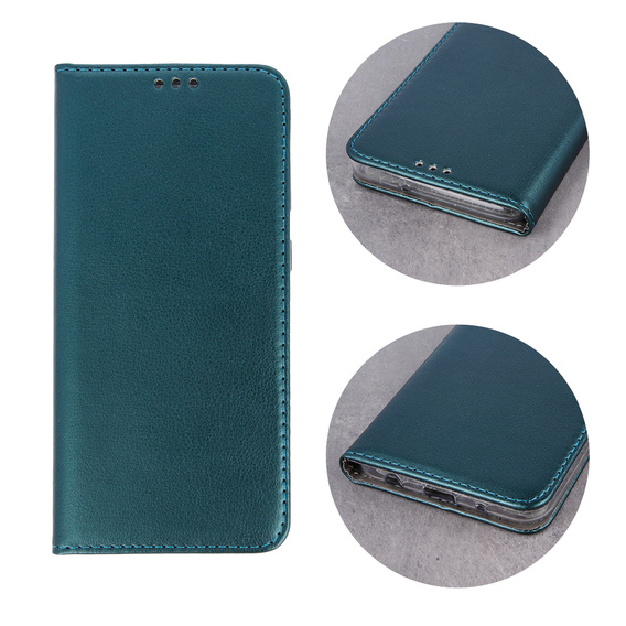 Flip case for Samsung Galaxy A54 5G, Smart Magnetic, dark green + 9H glass