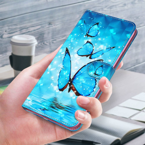 Flip case for Motorola Moto E22 / E22i, Wallet Butterfly, blue