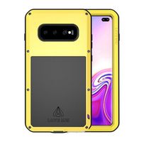 Love Mei Case for Samsung Galaxy S10+ Plus, armored with glass, yellow