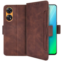 Flip case for Oppo Reno8 T, Card Slot, brown