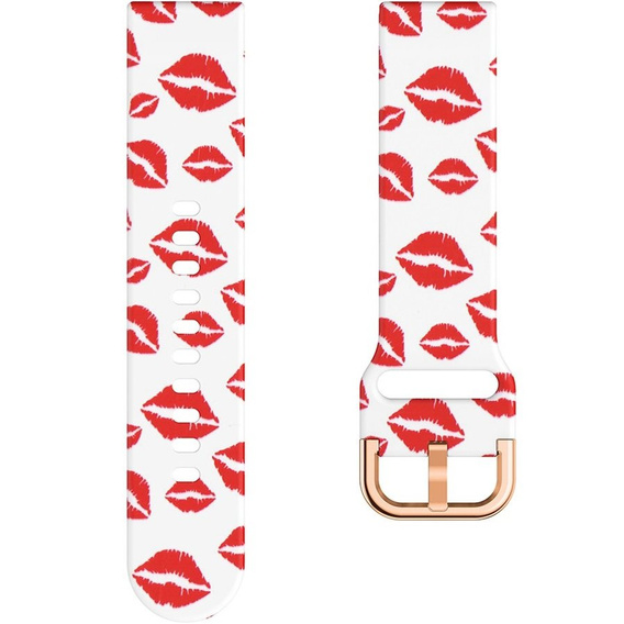 Silicone Strap for Samsung Galaxy Watch Active 20mm, Red Lips