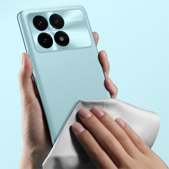 Leather case for Xiaomi Poco F6 Pro, leather hybrid, blue