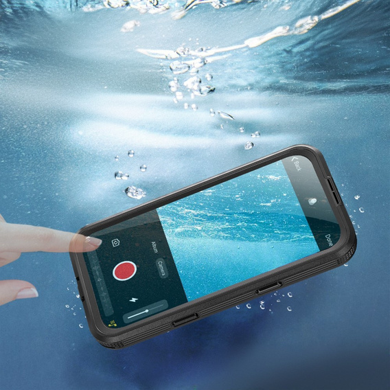 IP68 Waterproof Case for iPhone 16 Plus, SHELLBOX MagSafe, black