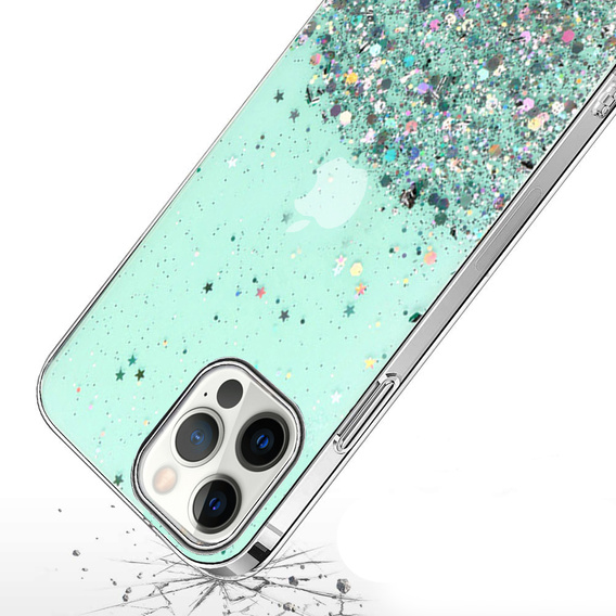 Case for iPhone 13 Pro, Glittery, green