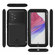 Love Mei Case for Samsung Galaxy A53 5G, armored with glass, black