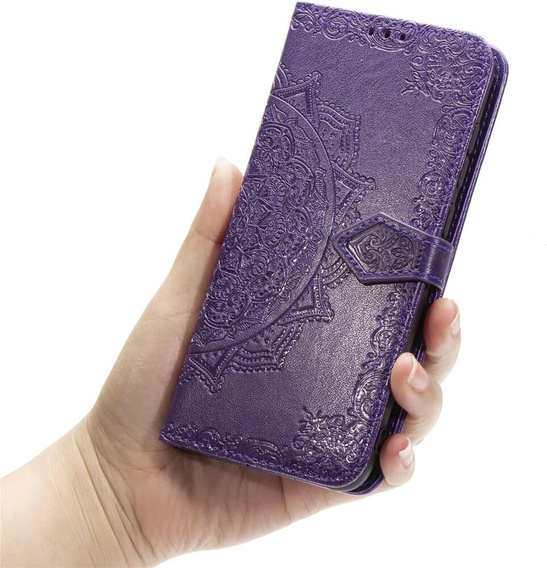 Flip case for Samsung Galaxy M55 5G, Mandala, purple