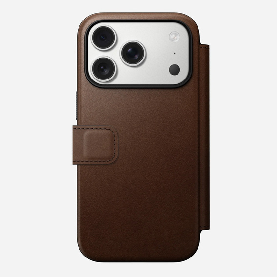 Nomad case for iPhone 17 Pro, Modern Leather Folio, brown