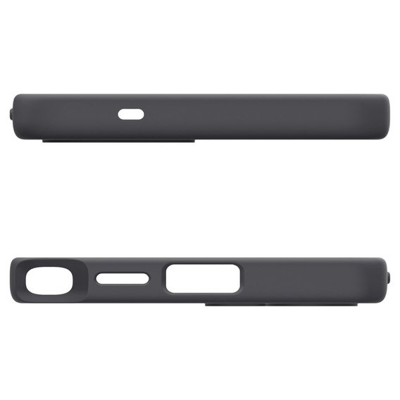 Spigen Case for Samsung Galaxy S25 Ultra, Silicone Fit Mag, black + Tempered Glass
