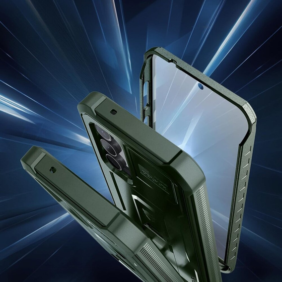 Armored case for Samsung Galaxy S23 FE, Dexnor Full Body (Two Frames), green