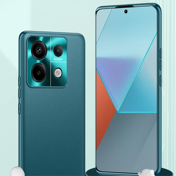 Leather case for Xiaomi Redmi Note 13 5G, leather hybrid, green