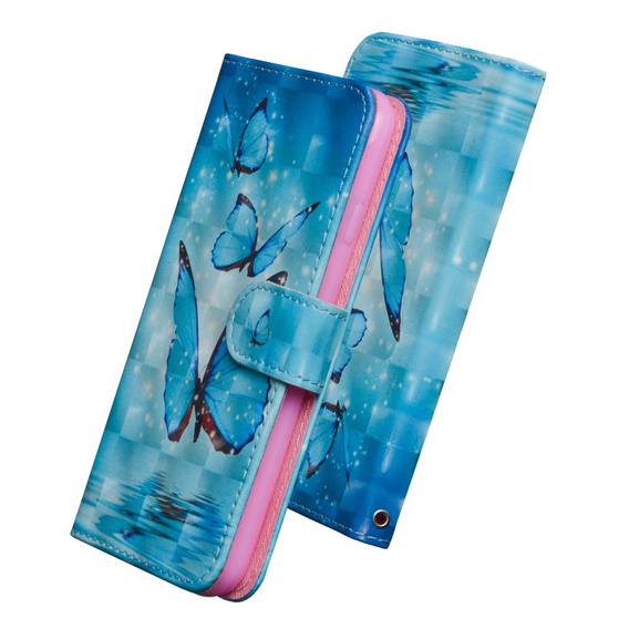 Flip case for Xiaomi Redmi Note 8 Pro, Wallet butterfly, blue