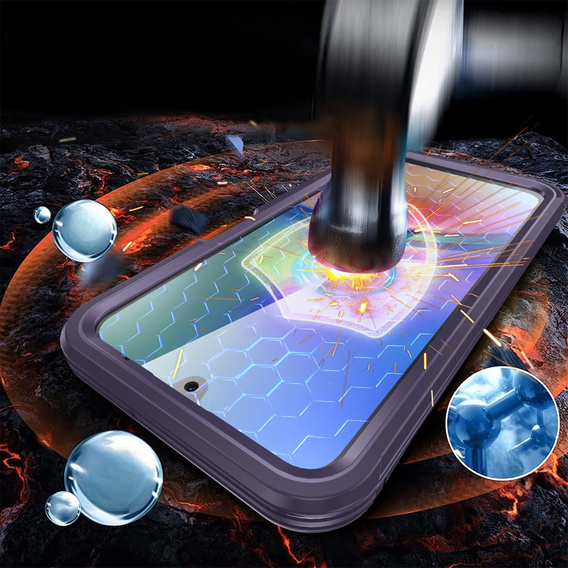 Case for Samsung Galaxy A16, Shockproof, with glass, for MagSafe, purple