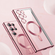 Case for Samsung Galaxy S25 Ultra, Electro MagSafe, pink rose gold + Screen Glass