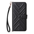 Crossbody Leather Wallet flip case for Xiaomi Poco F7 Pro, black