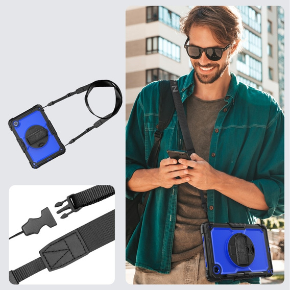 Armored Case for Lenovo Tab M11, protective 360 with stylus slot, dark blue