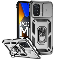 Case for Xiaomi Poco M4 Pro 4G, CamShield Slide, silver