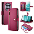 Flip case for Xiaomi Redmi Note 14 Pro 5G / Poco X7 5G, Wallet Zipper Pocket, red