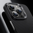 BENKS Kevlar Case for iPhone 15 Pro Max, for MagSafe, Carbon Fiber, black