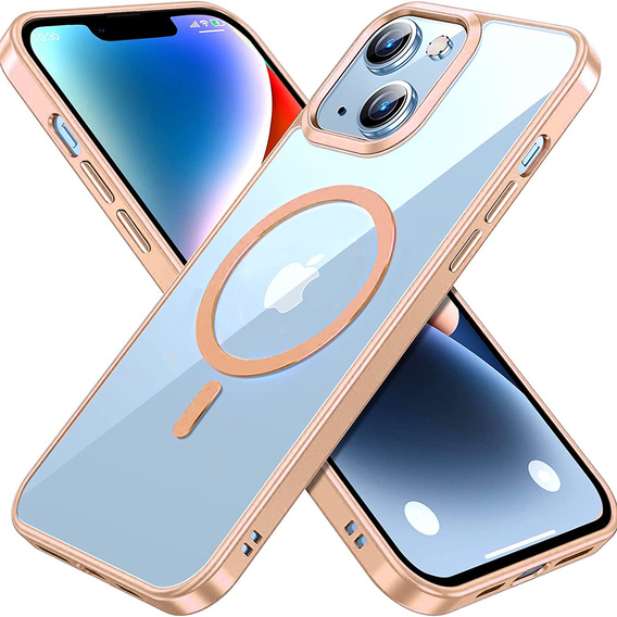 Case for iPhone 14 Plus, ERBORD Hybrid MagSafe Case, gold