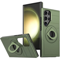 MagSafe case for Samsung Galaxy S24 Ultra, Military Magnet, Hybrid Case, green